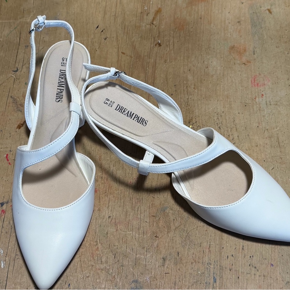 Dream Pairs Elegant White Slingback Heels